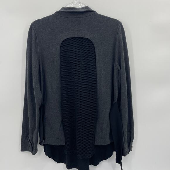 CABI Heather Grey Mesh Back Jacket Size M Belted Soft Jersey Athleisure #3184 - Picture 4 of 10